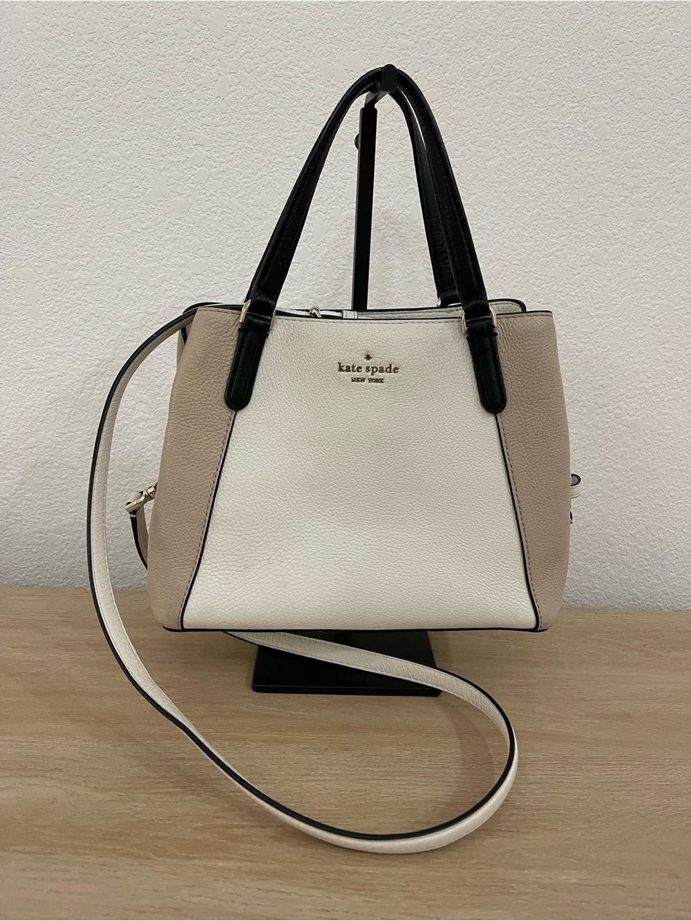 KATE SPADE Jackson Medium Triple Compartment Satchel Tri-Color Pebbled Leather